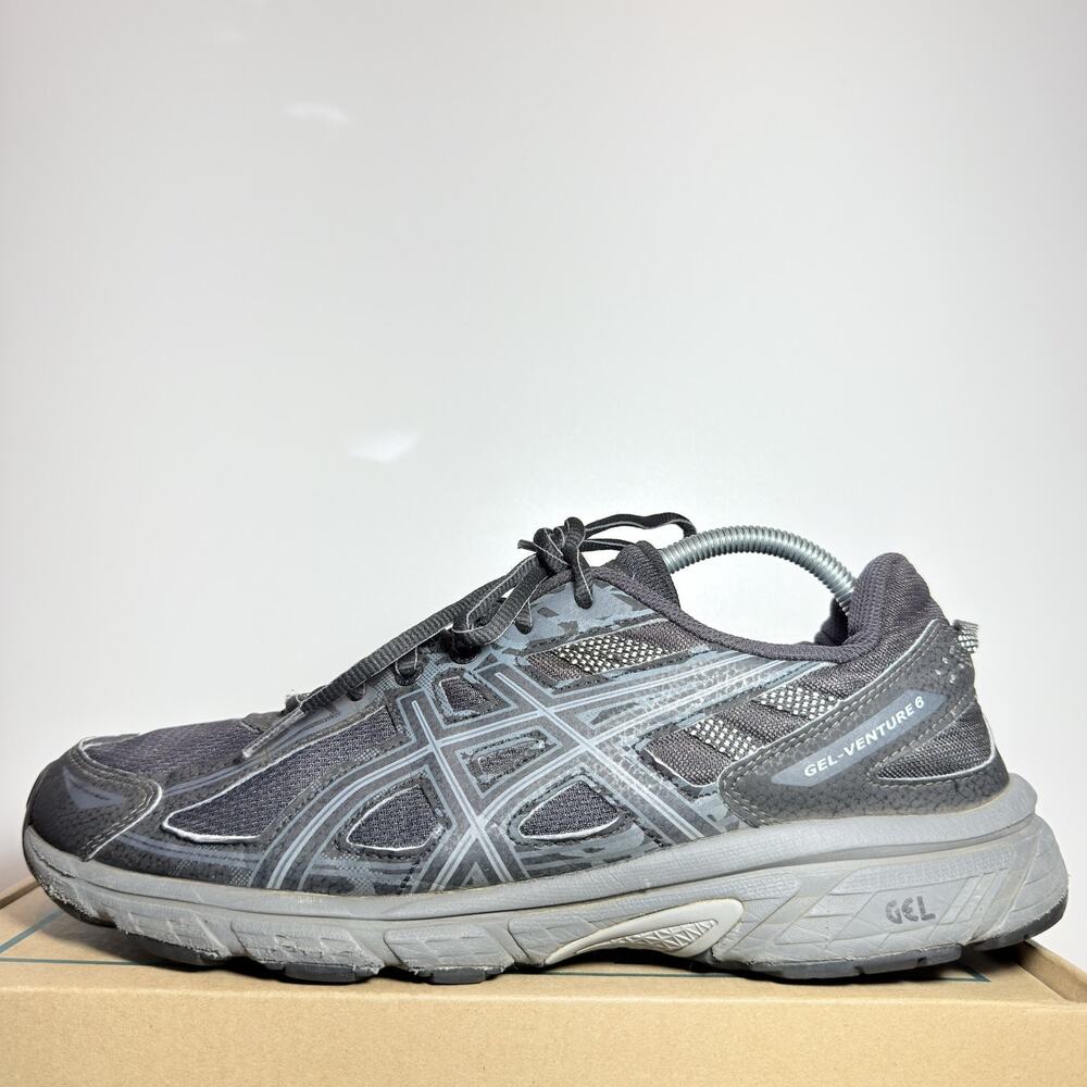 ASICS GEL Venture 8 Men Size 11.5 Grey Black Trail Running Shoes Sneakers Used